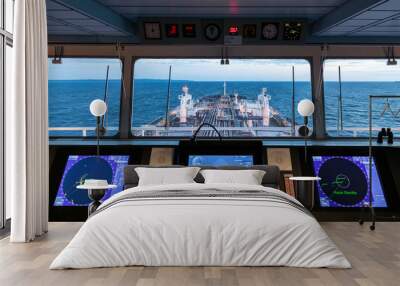 control panel of a crude oil tanker. Wall mural