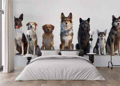 front white shot studio group background puppy dogs pet isolated on no people nobody copy space young indoor baby animal horizontal brown portrait togetherness dog nature domestic sitting canino view Wall mural