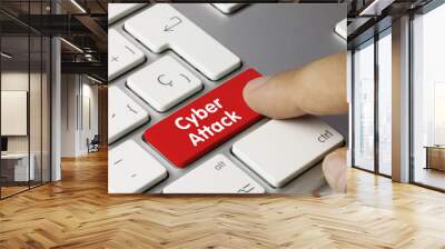 Cyber Attack. Keyboard Wall mural