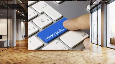 privacy policy keyboard. finger Wall mural