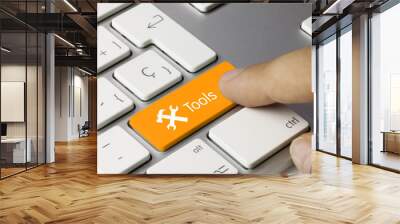 tools keyboard key. finger Wall mural