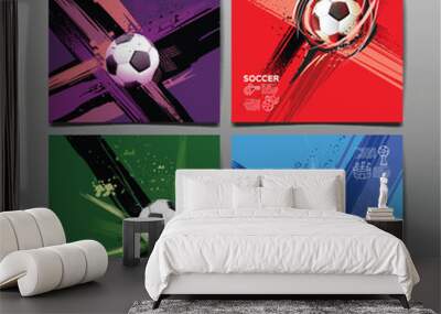 Soccer Template design , Football banner, Sport layout design, Sketch, Drawing, vector ,abstract Wall mural