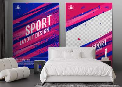 sport Layout , template Design, Abstract Background, Dynamic Poster, Brush Speed Banner, grunge ,Vector Illustration. Wall mural