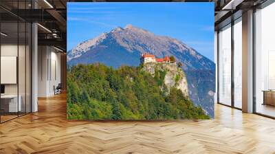 Bled Castle, a medieval castle at Lake Bled in Slovenia Wall mural