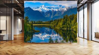 Lake Matheson in South Island, New Zealand Wall mural