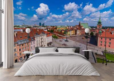 The Castle Square in Old Town of Warsaw, Poland Wall mural