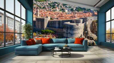 Walls of Dubrovnik surrounding the old city of Dubrovnik in Croatia Wall mural