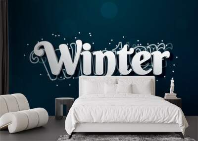 Editable text effect winter style Wall mural