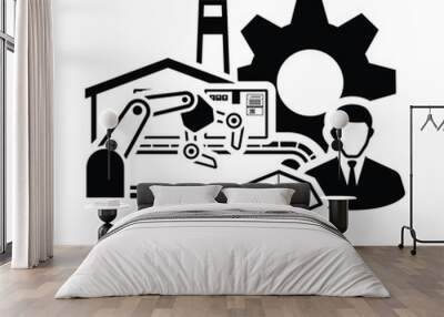 OEM Icon. OEM Original Equipment Manufacturer isolate on background vector illustration Wall mural