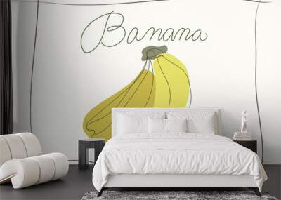 a stylish painting of bananasAbstract painting art, simple, wall-mounted art and T-shirt designs Wall mural