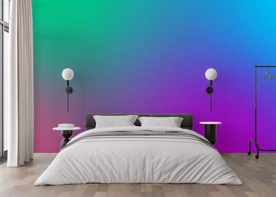 Abstract gradient pink green and blue soft colorful background. Modern horizontal design for mobile app. Wall mural