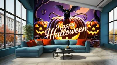 Happy Halloween background poster design Wall mural