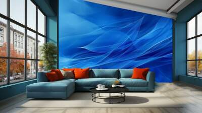 Abstract gradient blue  smooth lines, futuristic wavy illustration Wall mural