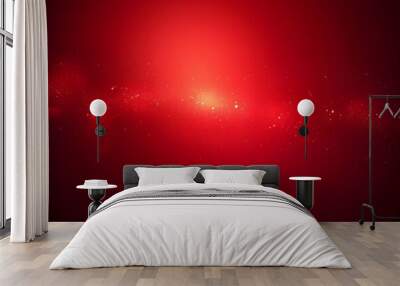 Abstract red background with a bright light spot in the middle, copy space
 Wall mural