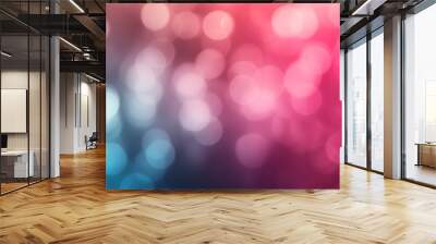 Blurred, defocused background with beautiful blue and pink bokeh Wall mural