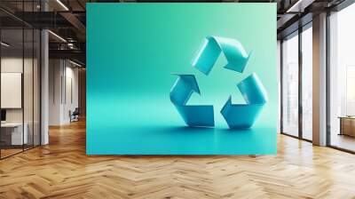 recycling recycling symbol on green background Wall mural