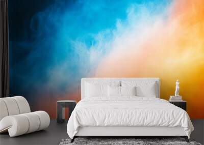 Simple blue orange gradient pastel Abstract orange and blue blur color gradient background  Wall mural