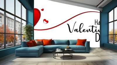 valentines day background with heart pattern and typography of happy valentines day text . vector il Wall mural