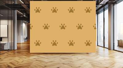 Brown paw pattern Wall mural