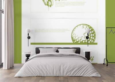 Vector Illustration with simple set of golf poster Wall mural