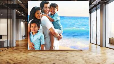 Family vacation by the beach Wall mural