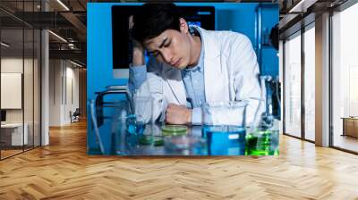 Portraits of scientists working in state-of-the-art laboratories. Wall mural