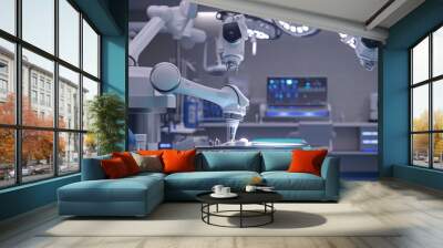 A glimpse into the future of surgery: a high-tech environment equipped with advanced robotic technology, redefining precision in medical procedures. Wall mural