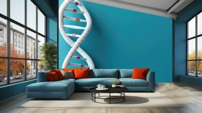 Abstract DNA Helix Banner showcasing complex genome sequencing concepts in biotechnology, emphasizing innovation and scientific advancement. Wall mural