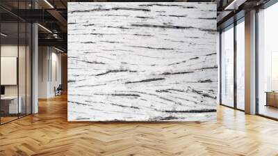 Pattern of natural surface of old white lumber Wall mural