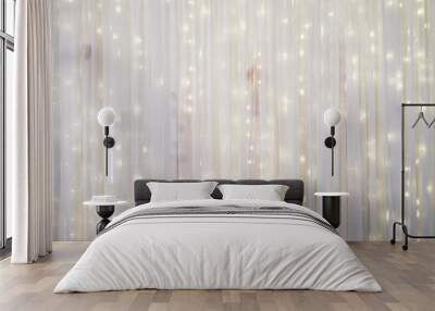 White curtain backdrop with small LED lights decoration Wall mural