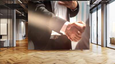 businessman handshake for teamwork of business merger and acquisition Wall mural