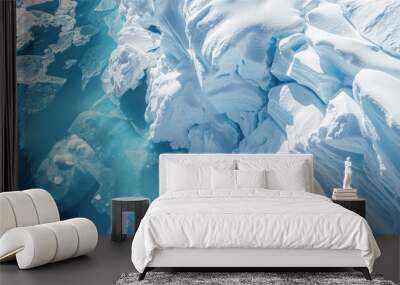 Clomate change make huge icebergs collapsing down to the blue sea in Antarctica Wall mural