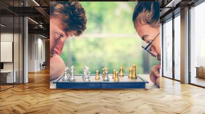 kids playing chess board Wall mural