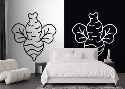 Ginger icon isolated vector icon illustration on white background.	 Wall mural