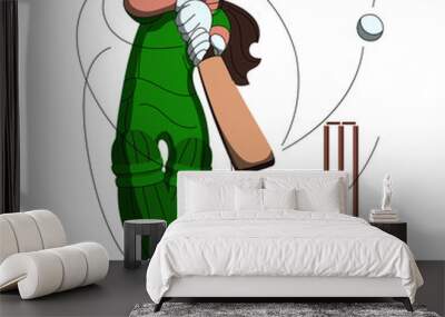 Cricket women flat Wall mural