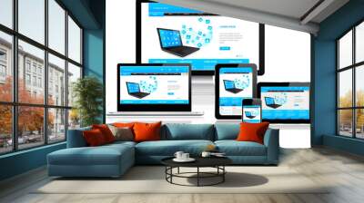 Website template on multiple devices Wall mural