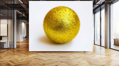 Golden sphere, white background Wall mural