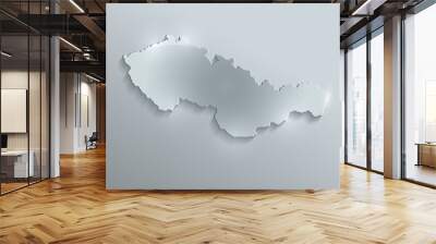 Czechoslovakia map flag glass card paper 3D vector Wall mural