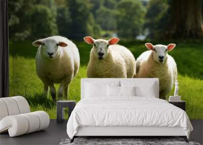 sheep in the field Wall mural