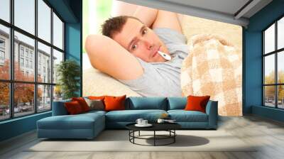 Ill man with a fever Wall mural