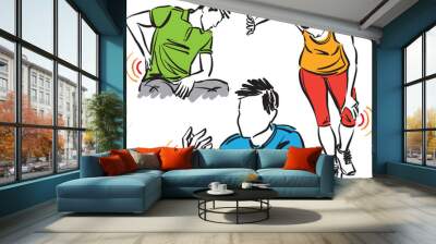 back pain leg hand injury body parts health concept vector illustration Wall mural