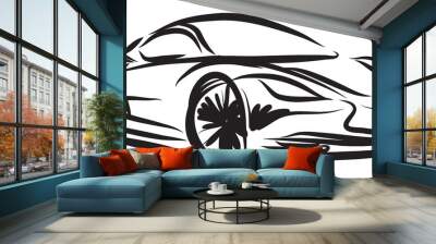 stylized racing car illustration Wall mural