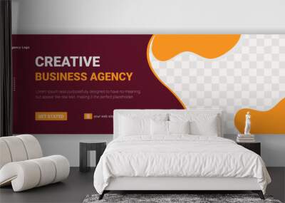 Geometric business agency twitter header design and web banner template Wall mural