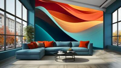 abstract colorful wave background Wall mural