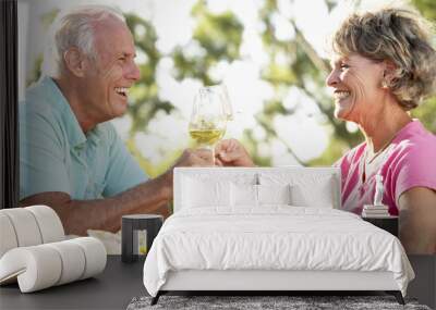 Couple Eating An Al Fresco Meal Wall mural