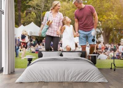 Family Relaxing At Outdoor Summer Event Wall mural