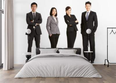 full length studio portrait of chinese business team Wall mural