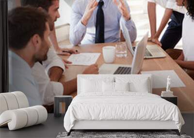 Group Of Businesspeople Meeting Around Table In Office Wall mural