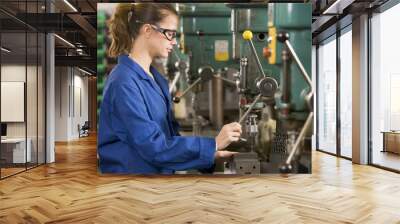 Machinist working on machine Wall mural