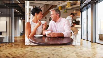 middle aged people meeting in a cafe Wall mural